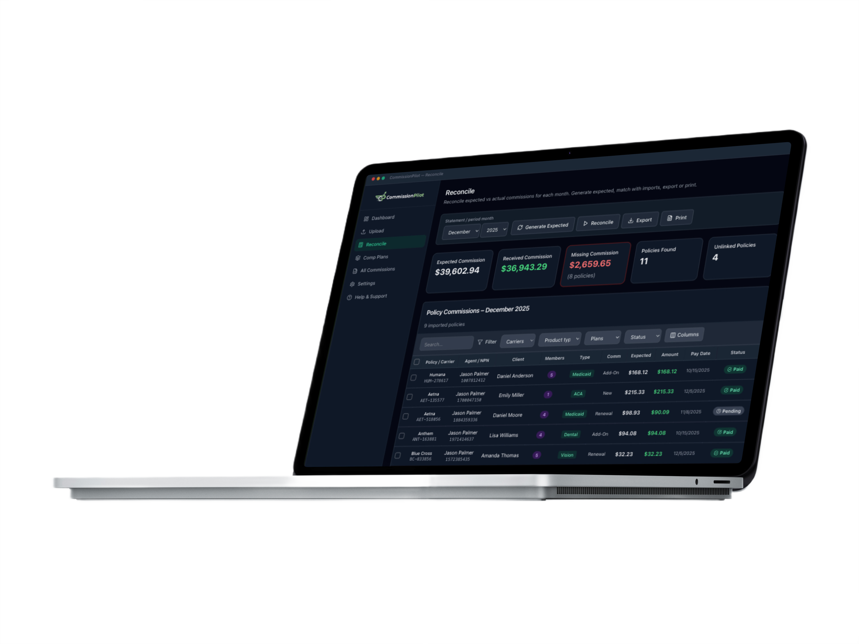 CommissionPilot Dashboard